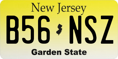 NJ license plate B56NSZ