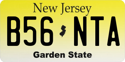 NJ license plate B56NTA