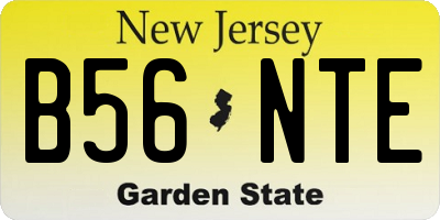 NJ license plate B56NTE