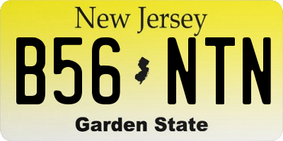 NJ license plate B56NTN