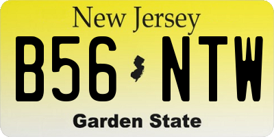 NJ license plate B56NTW