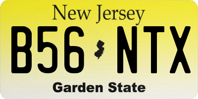 NJ license plate B56NTX