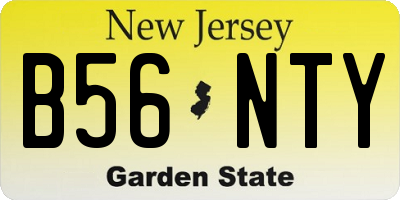 NJ license plate B56NTY