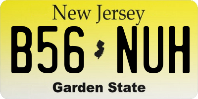 NJ license plate B56NUH