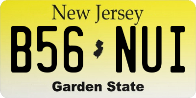 NJ license plate B56NUI