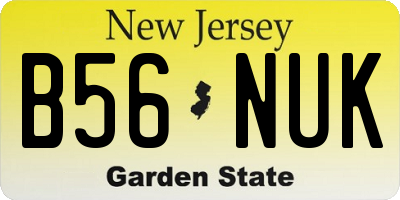 NJ license plate B56NUK
