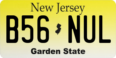 NJ license plate B56NUL
