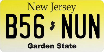 NJ license plate B56NUN