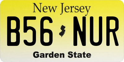 NJ license plate B56NUR
