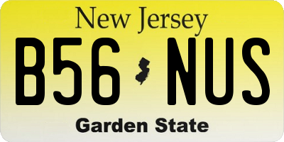 NJ license plate B56NUS