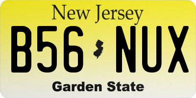 NJ license plate B56NUX