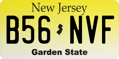 NJ license plate B56NVF