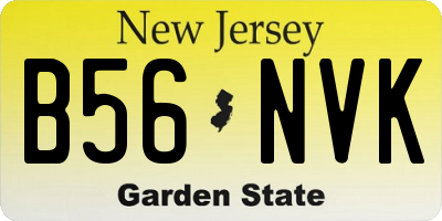 NJ license plate B56NVK