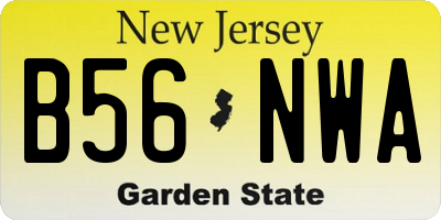 NJ license plate B56NWA