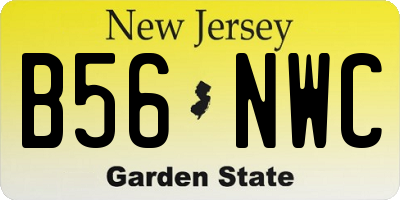 NJ license plate B56NWC