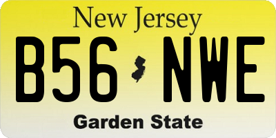 NJ license plate B56NWE