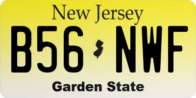 NJ license plate B56NWF