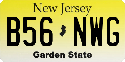NJ license plate B56NWG