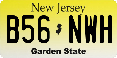 NJ license plate B56NWH