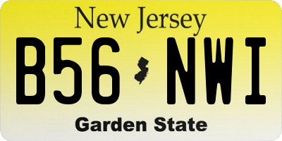 NJ license plate B56NWI