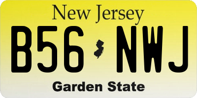 NJ license plate B56NWJ