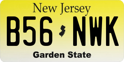 NJ license plate B56NWK