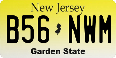 NJ license plate B56NWM