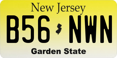 NJ license plate B56NWN