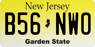 NJ license plate B56NWO