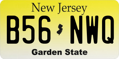 NJ license plate B56NWQ