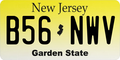 NJ license plate B56NWV