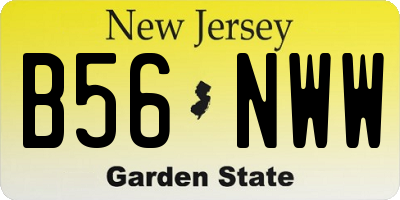 NJ license plate B56NWW