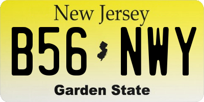 NJ license plate B56NWY