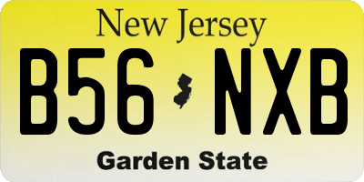 NJ license plate B56NXB