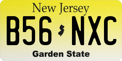 NJ license plate B56NXC