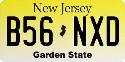 NJ license plate B56NXD