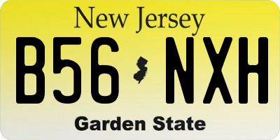 NJ license plate B56NXH