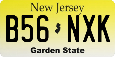 NJ license plate B56NXK