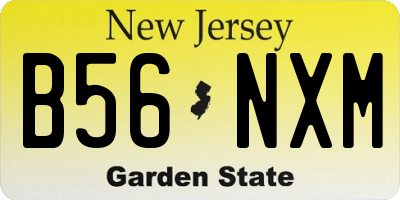 NJ license plate B56NXM