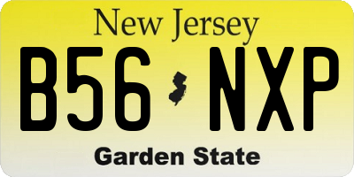 NJ license plate B56NXP