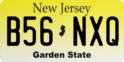 NJ license plate B56NXQ