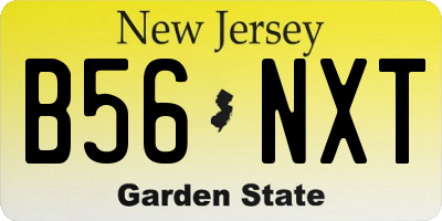 NJ license plate B56NXT