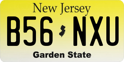 NJ license plate B56NXU