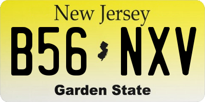 NJ license plate B56NXV