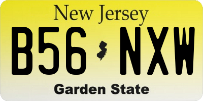 NJ license plate B56NXW