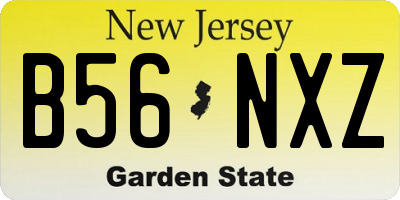 NJ license plate B56NXZ