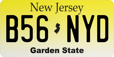NJ license plate B56NYD
