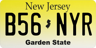 NJ license plate B56NYR