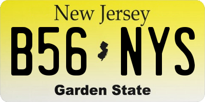 NJ license plate B56NYS