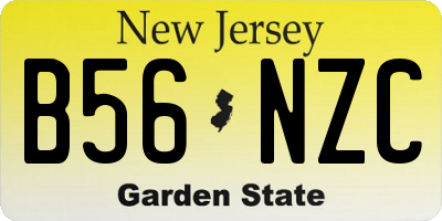 NJ license plate B56NZC